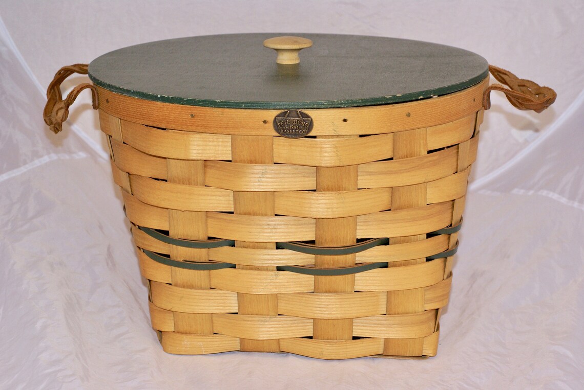 Hand Made Basket by Peterboro With Lid Etsy UK
