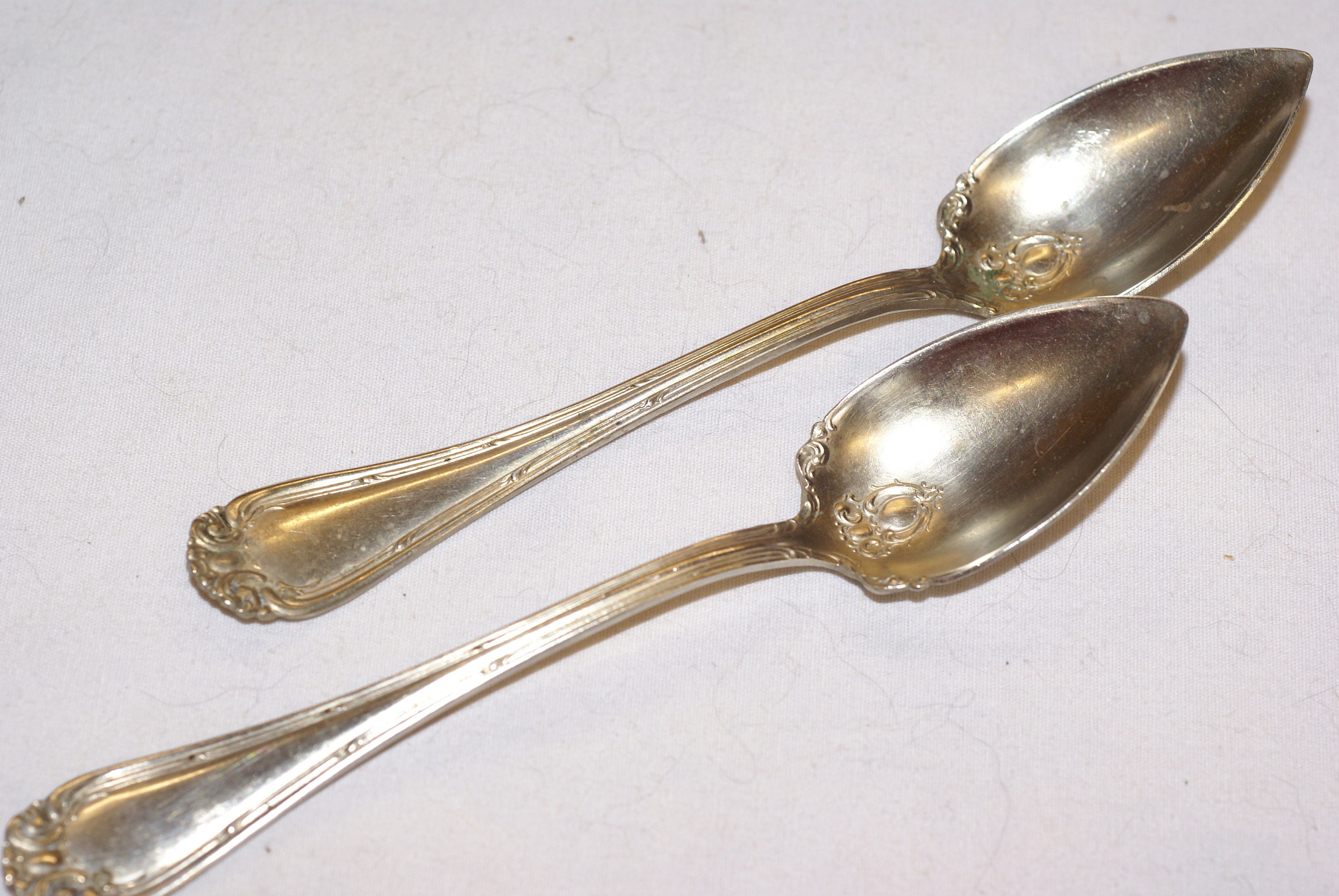 A Pair of Unique Nickel Silver Spoons with Extensive Engraving Etsy