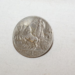 Coin Pin of a 1909 Regno Italia 1 Lira piece