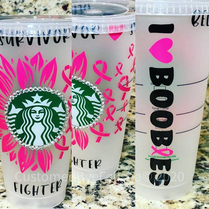 Custom awareness tumbler men women survivor breast cancer awareness cancer fighter pink /& black with bling