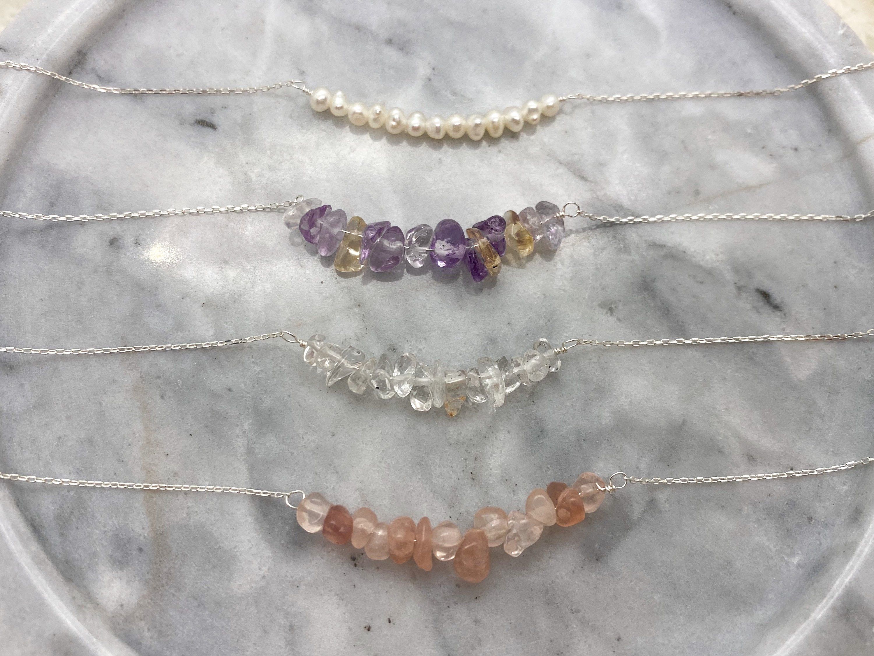 Energy Jewelry 925 Silver Necklace made of Natural Crystals Etsy