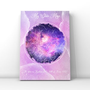 Único mapa estelar personalizado Galaxy Constellation Impresión personalizada Regalo aniversario de boda Cumpleaños