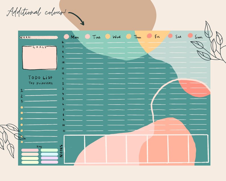 Weeklyhourly Planner, Digital Weekly Planner, PDF Planner, Student