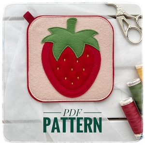 Strawberry quiet pattern PDF. One page for felt book.