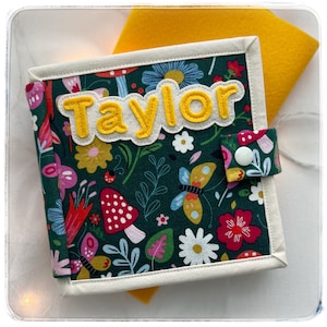 Baby first quiet book. Soft personalized gift. Busy educational book.