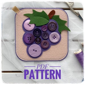 Grape quiet pattern PDF. One page for felt book.