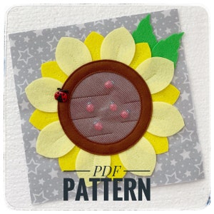 Sunflower quiet pattern PDF. One page for felt book.