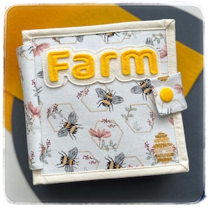 Farm soft book. Busy travel book. First quiet book. Baby shower gift.