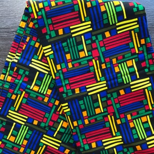 African print fabric, geo print fabric, Ankara fabric, face mask fabric, multicolor fabric, African fabric by the yard, crayons fabric