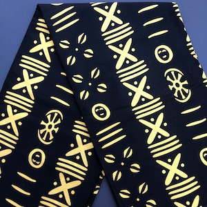READ DESCRIPTION, African print fabric, Tribal print fabric, African fabric by the yard, African cotton fabric, mudcloth print fabric