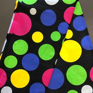 African print fabric, Multicolor circles print fabric, Ankara fabric, African fabric by the yard, face mask fabric