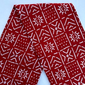 READ DESCRIPTION African print fabric, Red mudcloth print fabric, Ankara fabric, face mask fabric, dressmaking fabric by the yard