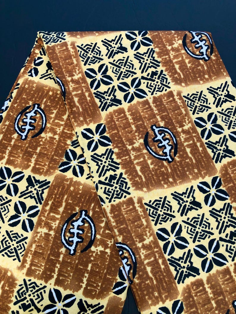 African Print Fabric, Mudcloth Print Ankara Fabric, 6 Yards African