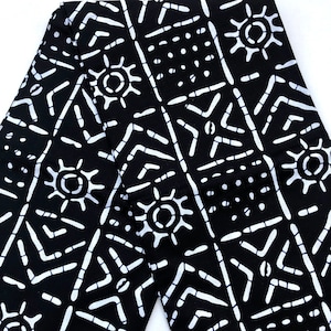 African print fabric, Black mudcloth quilting print fabric, Ankara fabric, face mask fabric, monochrome fabric, African fabric by the yard