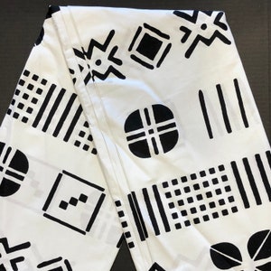 African print fabric, monochrome Ankara fabric, mudcloth print, 6 yards African fabric, face mask fabric, tribal print fabric