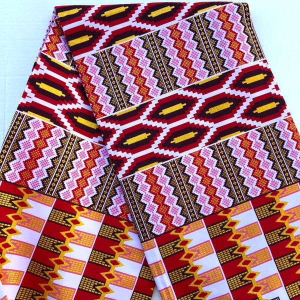 African kente print fabric by the yard, Royal Ankara print fabric, gold glitter African ceremonial fabric for dresses, home decor, headwraps