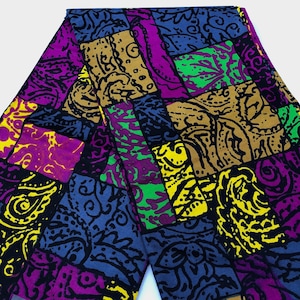African print fabric, abstract Patchwork Ankara print fabric, African fabric by the yard, face mask colorful dressmaking skirt top fabric