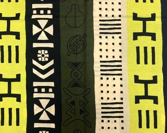 Afrikanischer Druckstoff, Tribal Print Stoff, Ankara Stoff, Gesichtsmasken Stoff, Afrikanischer Stoff, Neutraler afrikanischer Druck, lindgrün