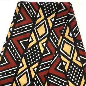 African print fabric, tribal print fabric, Ankara fabric, face mask fabric, African fabric by the yard, Neutral brown African print