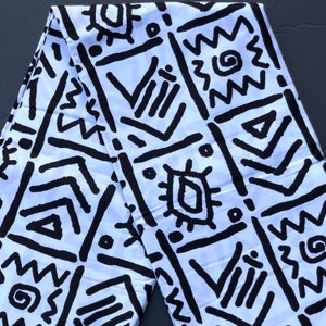 African print fabric, Black White mudcloth print fabric, Ankara fabric, face mask fabric, monochrome fabric, African fabric by the yard,