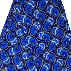 African print fabric, gold glitter ovals print Ankara fabric, dressmaking African fabric by the yard, ceremony ceremonial fabric