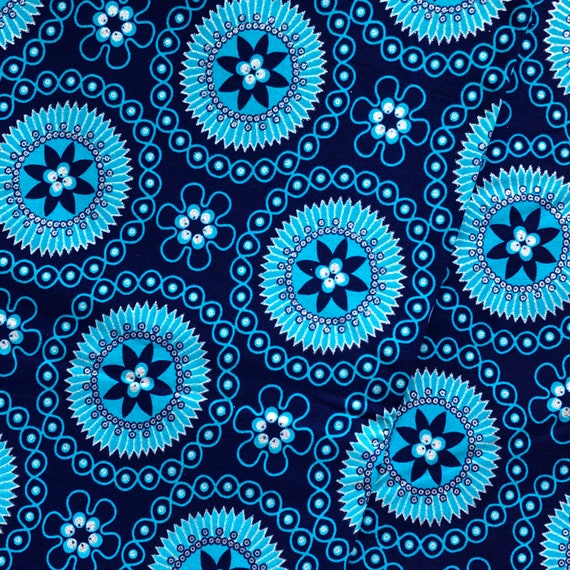 Blue african print fabric deals