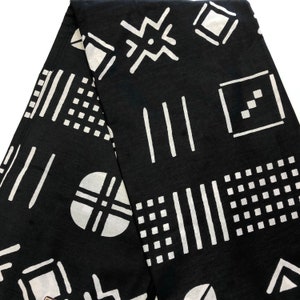 African print fabric, monochrome Ankara fabric, mudcloth print, 6 yards African fabric, face mask fabric, tribal print fabric