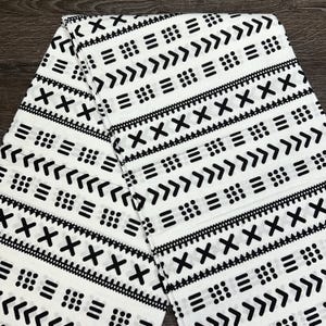 African print fabric, Black mudcloth quilting print fabric, Ankara fabric, face mask fabric, monochrome tribal symbols fabric by the yard