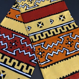 African print fabric, Ankara print fabric, Tribal print fabric, mudcloth print, African fabric by the yard, face mask fabric, A009