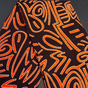 African print fabric, Ankara fabric, face mask fabric, African fabric by the yard, tribal markings symbols print fabric