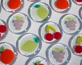 Clear Fruity Glass Coaster