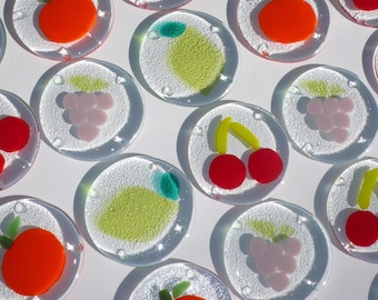 Clear Fruity Glass Coaster