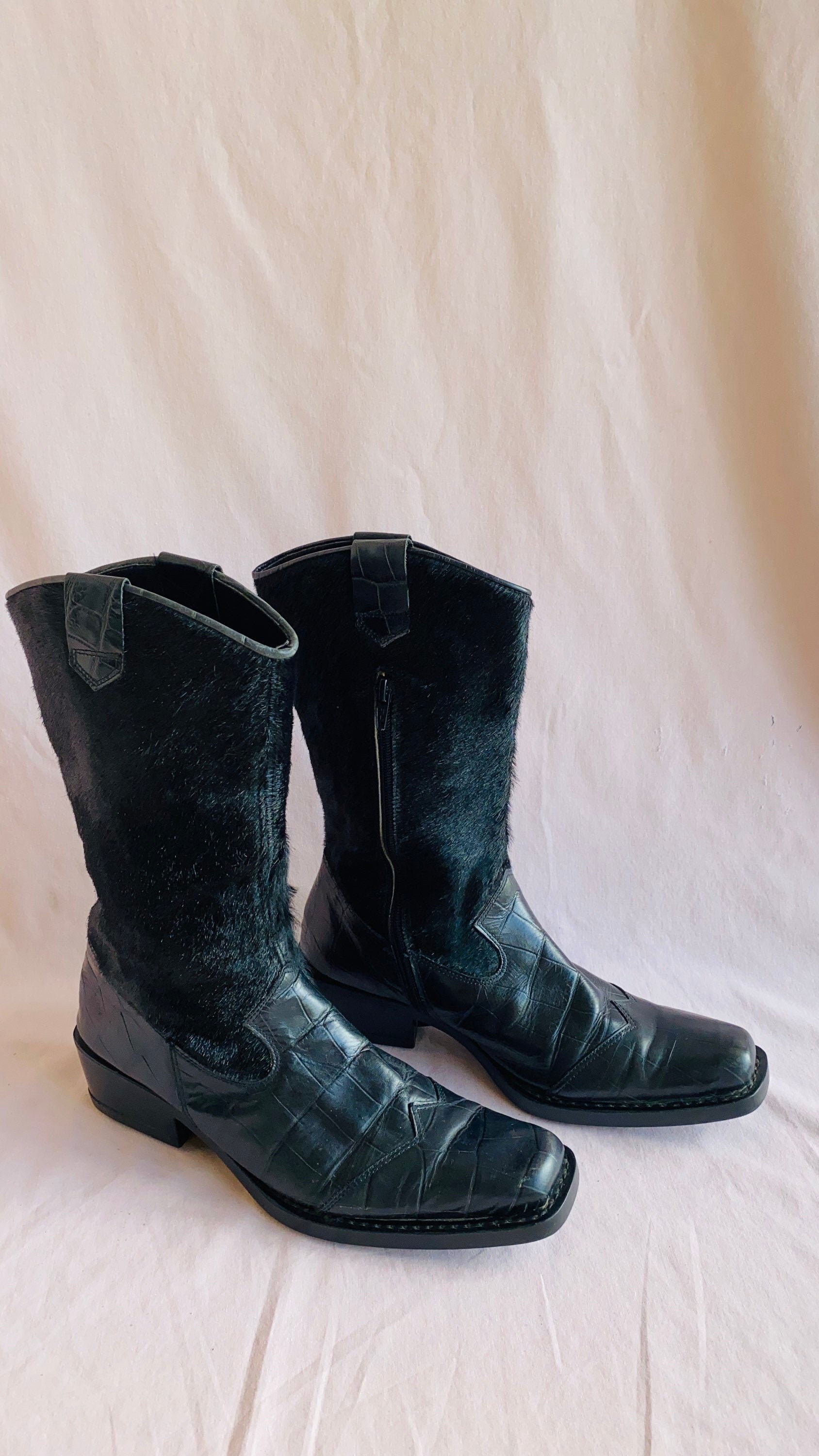 pony hair cowboy boots