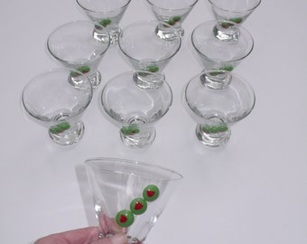 Stemless Martini Glass with Olives