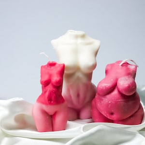 Ophelia “Plus Size” Woman Body Torso Soy Wax Candle, Celestial Collection
