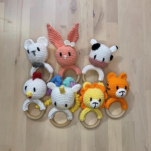 Babyrammelaar, babyspeelgoed, eenhoorn, konijn, beer
