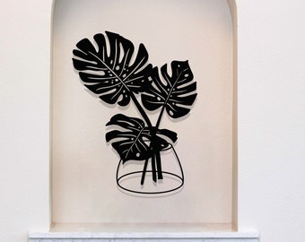 Monstera Leaf Metal Wall Art: Modern Plant Decor