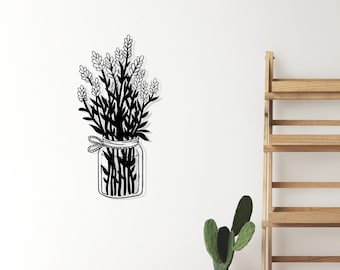 Metal Lavender Wall Art: Farmhouse Floral Decor
