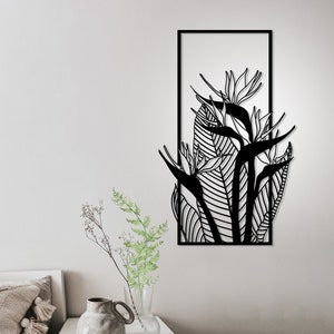 Strelitzia Wall Decor, Metal Flower Wall Art, Metal Flower Bundles, Wall Hangers, Mom's Day Gift