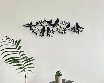 Metal Wall Art, Vogels Muurkunst, Vogels op Boomtak Decor, Interieurdecoratie, Home Decor Geschenken, Muurhanger, Moederdag cadeau