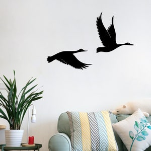 Flying Ducks  Metal Wall Decor, Black Metal Animal Wall Decor, Metal Art, Outdoor Decoration, Wall Hanger,For Animal Lovers, Fall decor