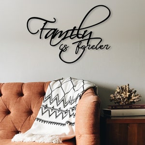 Metal Wall Art, Family is Forever Decor, muurhangers, metalen muurkaart, metalen graffiti, huiscadeau, cadeau voor moeder, kunst aan de muur, gastheercadeau