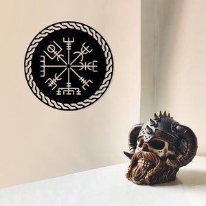 Viking Compass Decor, Metal Wall Art, Black Metal Home Decoration, Different Special Gift