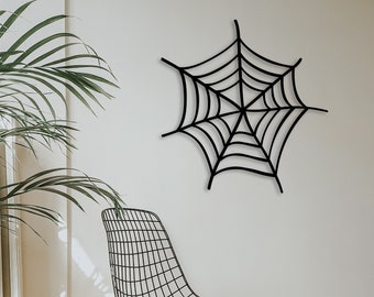 Spider Web Metal Wall Art Decor, Spider Wall Hanger, Front Door Decor, Halloween Outdoor Sign, Interior Mother's day gift