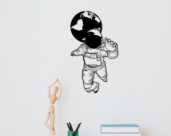 Astronaut Metal Wall Decor, Metal Wall Art, Wall Hangings,  Living Room Decor, Home Decor, Metal Wall Chart, Kids Decor, Gift