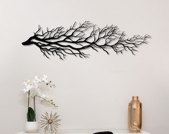 大きな金属製の木の枝のウォールアート、モダンな室内装飾