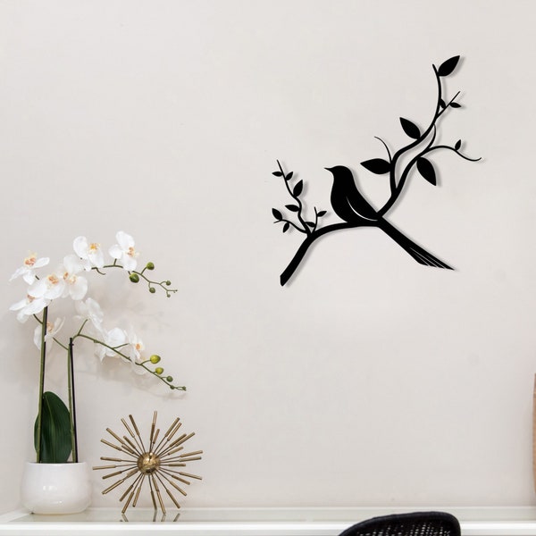 Art mural oiseau en métal, décoration de branches d'arbre, décoration d'intérieur, cadeaux pour la maison, cadeau spécial fête des mères, tentures murales oiseaux