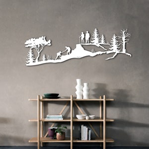 Berg Wandern Dekor, Metall Wand Dekor, Berg, Baum, Wandern, Metall Wand Kunst, Wohnkultur, Innendekoration, Wandbehang, Geschenk