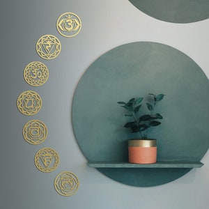Metal Chakra Symbols Wall Art: Yoga Studio Decor, Meditation Hanger