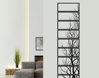 Muurkunst levensboom metaal: hangend paneeltak tak